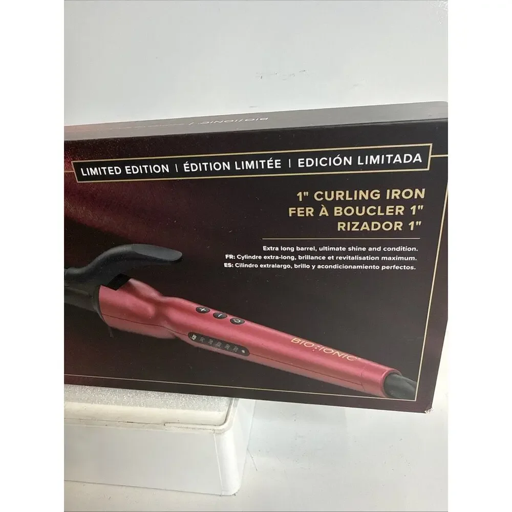Bio Ionic Long Barrel 1” Curling Iron with Moisture Heat Technology